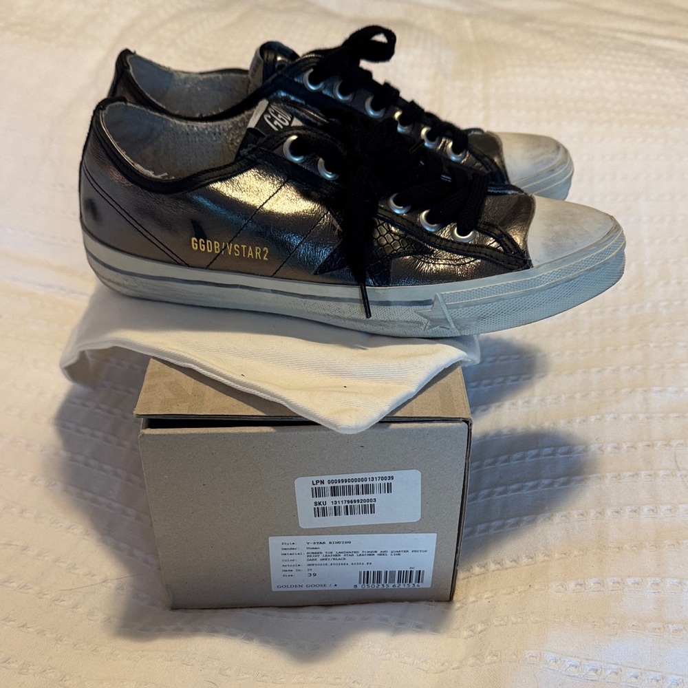 Golden Goose Metallic Black Sneakers